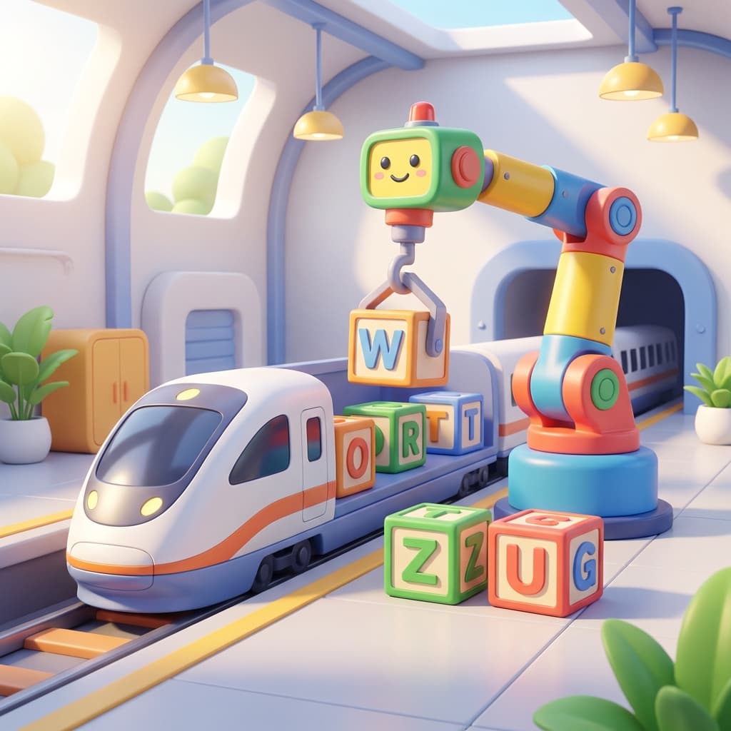 Wortzug cargo train typing game preview