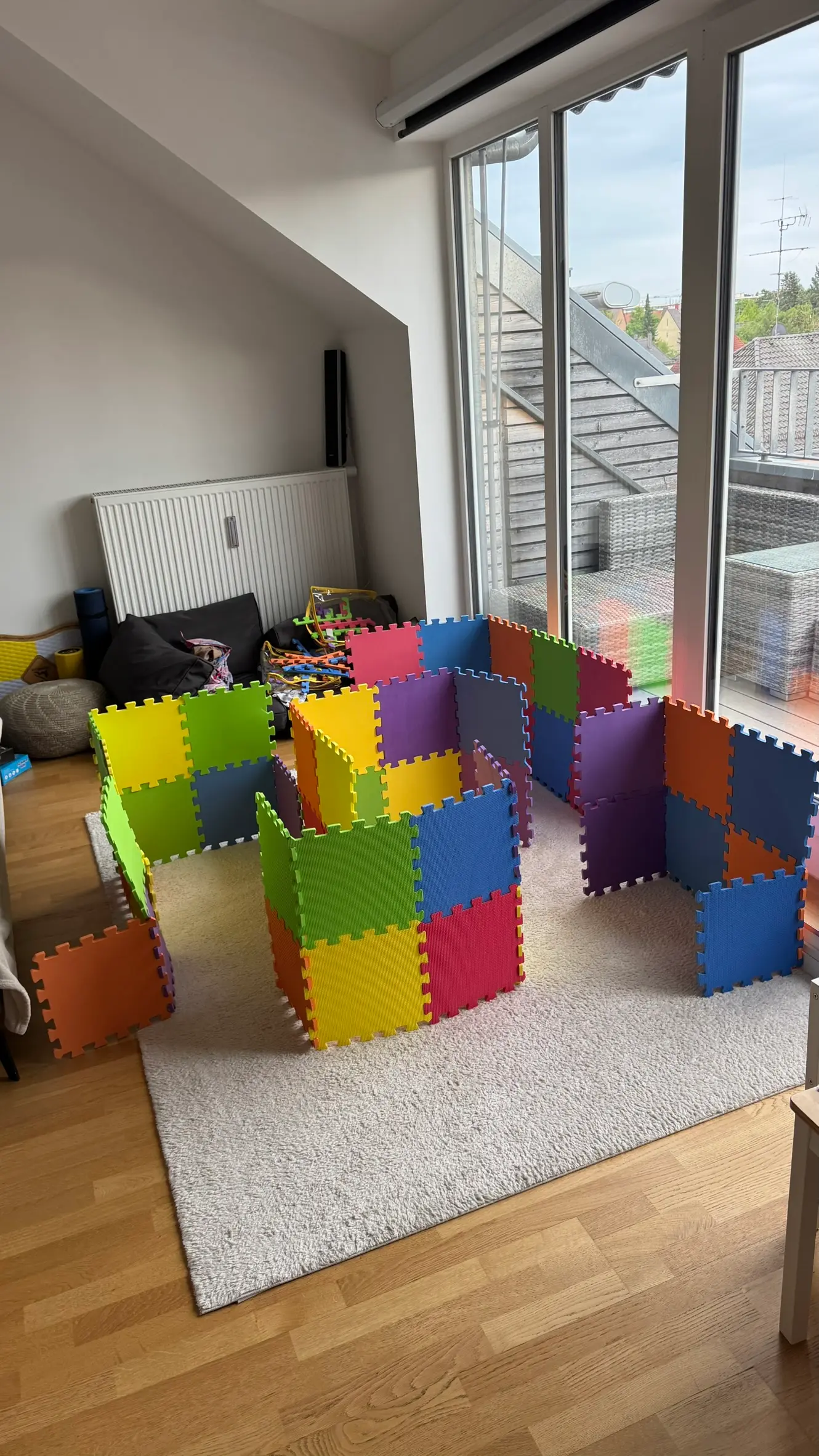Foam labyrinth puzzle mat maze with colorful walls