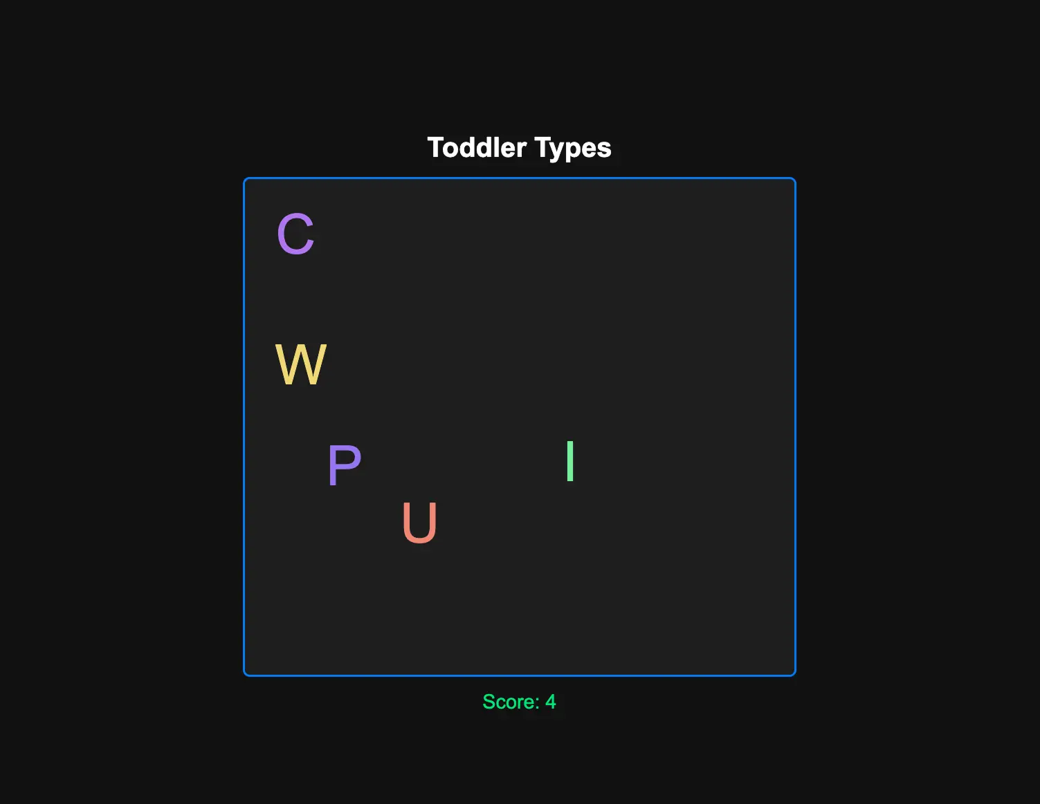 Toddler Types Game Screenshot