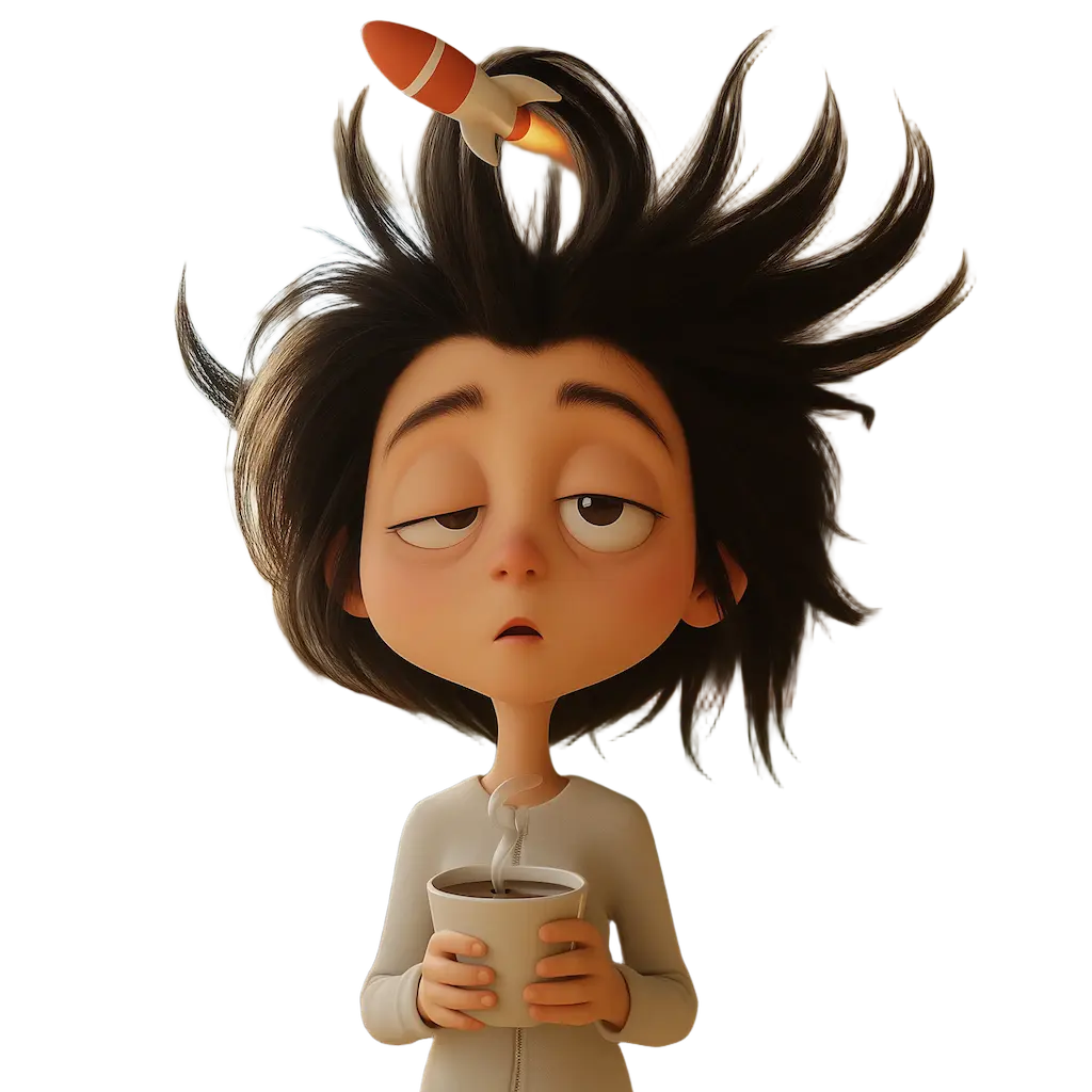 Tired mom with coffee